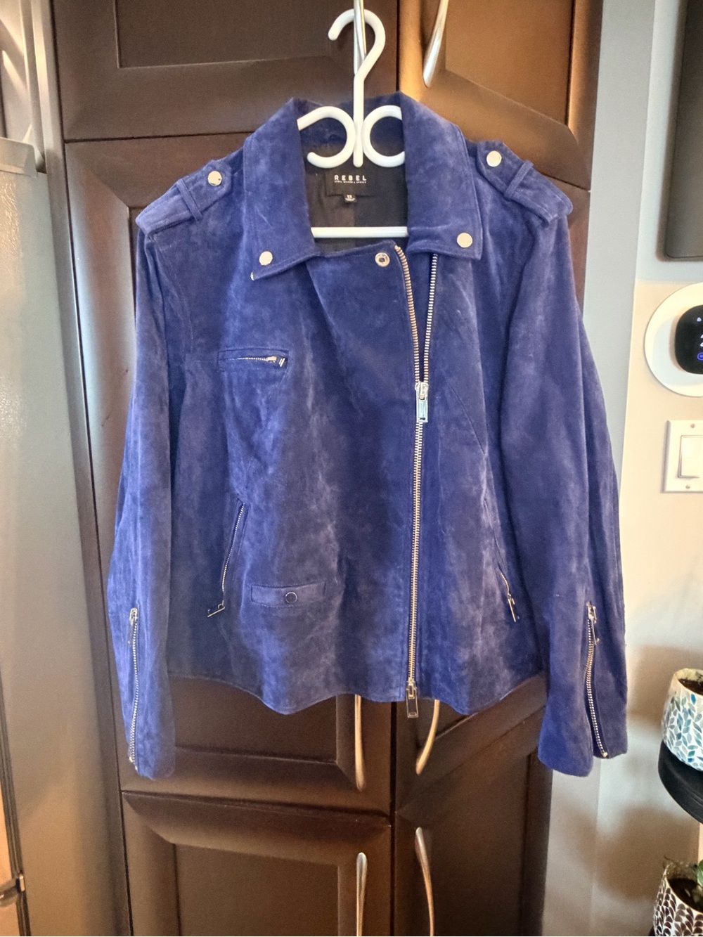 rebels Royal purple/Blue real Suede Moto Jacket